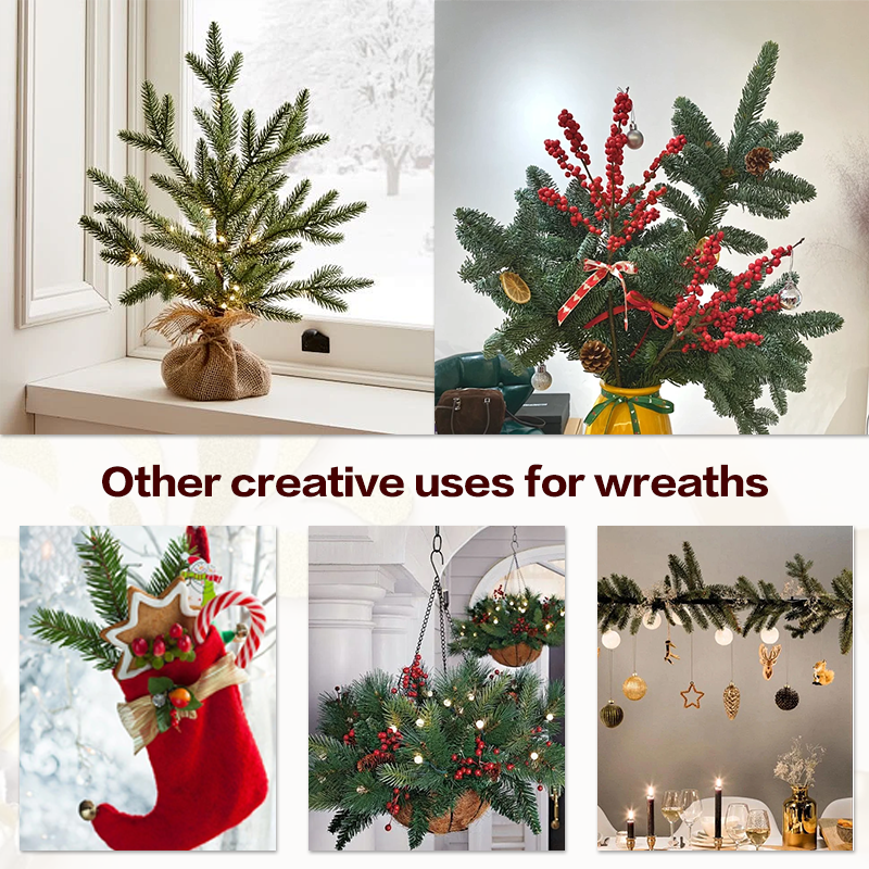 Christmas Wreath with Free LED Light Strip – Festive Artificial Holiday Decor 1.0