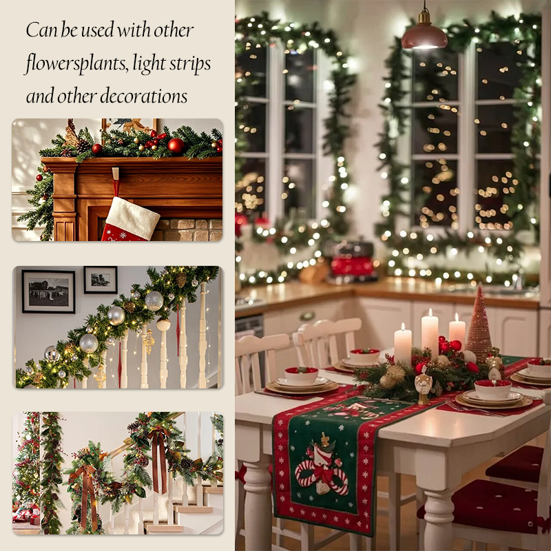 Christmas Wreath with Free LED Light Strip – Festive Artificial Holiday Decor 1.0
