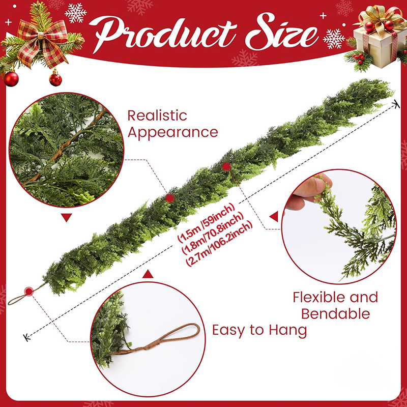 Christmas Wreath with Free LED Light Strip – Festive Artificial Holiday Decor 1.0
