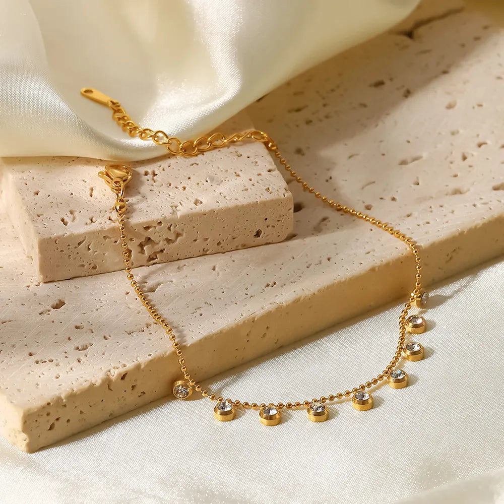 Elegant Gold-Tone Beaded Bracelet with Extender Chain, A Versatile Accessory for Any Wrist